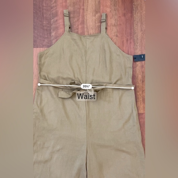 Mossimo Target linen rayon khaki tie waist jumpsuit NWT | Size XL - Picture 7 of 8
